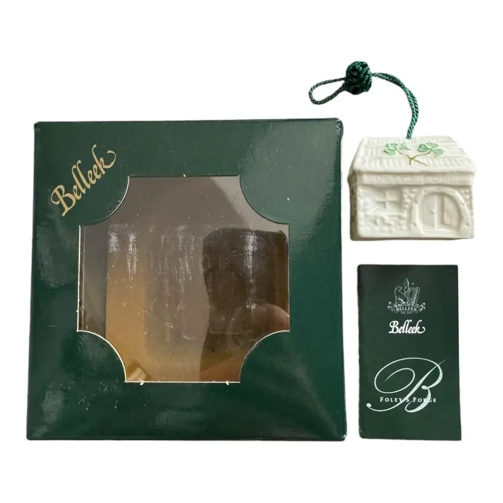 NWB Vintage Irish Belleek Porcelain Christmas ornament Foley's Forge - With Box